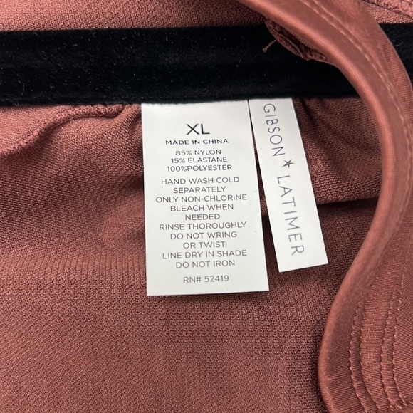 Gibson & Latimer Solid Grommet Bandeau Bronze Swim Top detachable straps, Sz XL - Picture 7 of 7